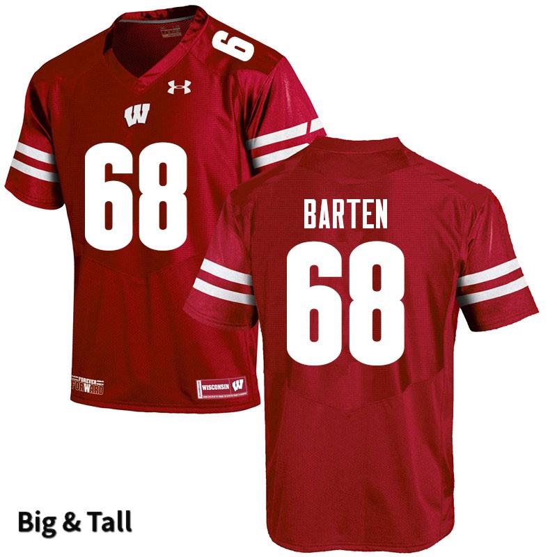 Wisconsin Badgers Men's #68 Ben Barten NCAA Under Armour Authentic Red Big & Tall College Stitched Football Jersey VI40Z05BU